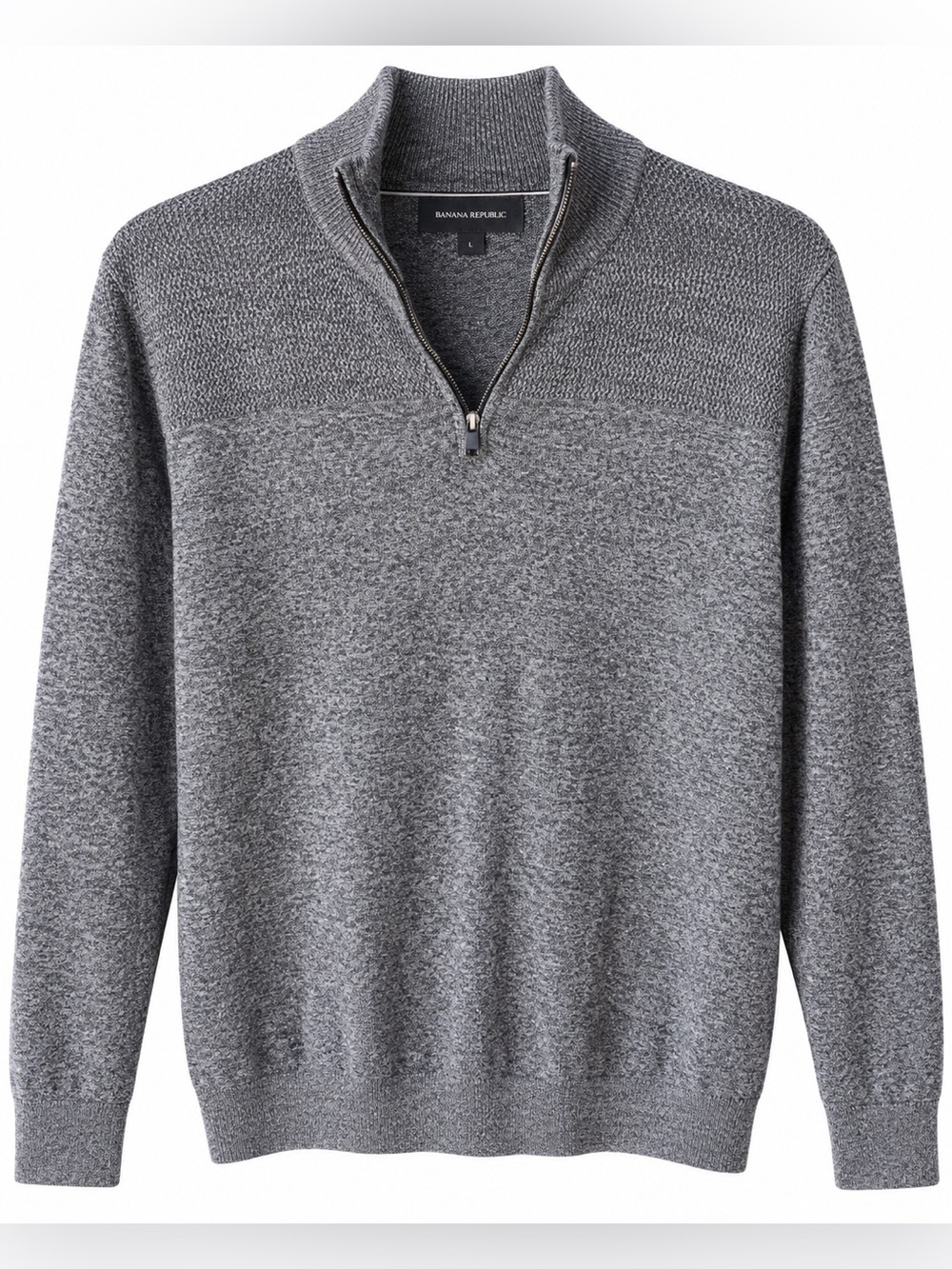 Men’s Cashmere Silk Cotton Premium Luxe Yarn Quarter-Zip Sweater Large
